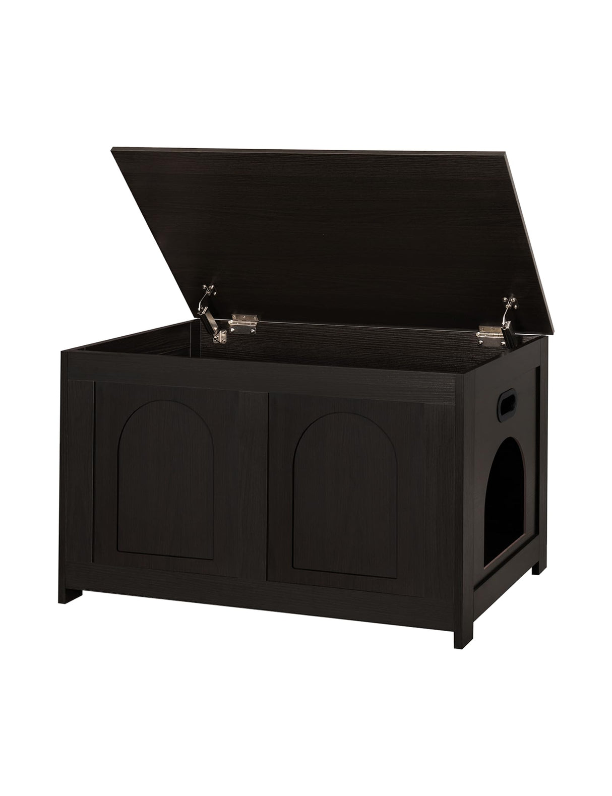 DINZI LVJ Cat Litter Box Enclosure, Flip Top Litter Box Furniture, Hidden Cat Washroom, Wooden House, End Side Table, 31.5" L x 19.7" W x 19.7" H, Sturdy and Easy to Assemble, Espresso DINZI LVJ