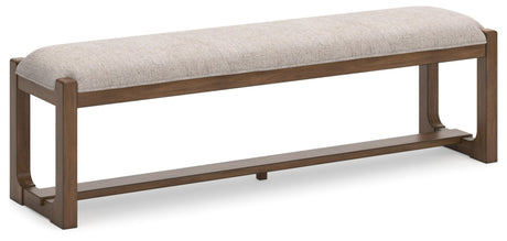 Signature Design by Ashley Cabalynn Farmhouse Upholstered 63" Dining Bench, Beige & Light Brown Signature Design by Ashley