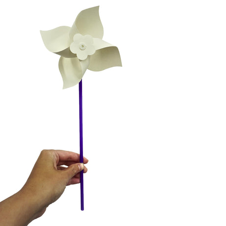 4E's Novelty DIY Pinwheels Craft for Kids (24 Pack) Color Your Own White Pinwheels, Bulk Summer Craft Kit for Boys & Girls, Arts and Craft Party Activity, Patriotic 4th of July Crafts 4E's Novelty