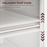 MAHANCRIS Farmhouse End Table with Charging Station, 24" Large Sofa Side Table, Wooded Square White Nightstand, Adjustable Storage Shelf, Rustic Bedside Table for Living Room, Bedroom, Walnut MAHANCRIS