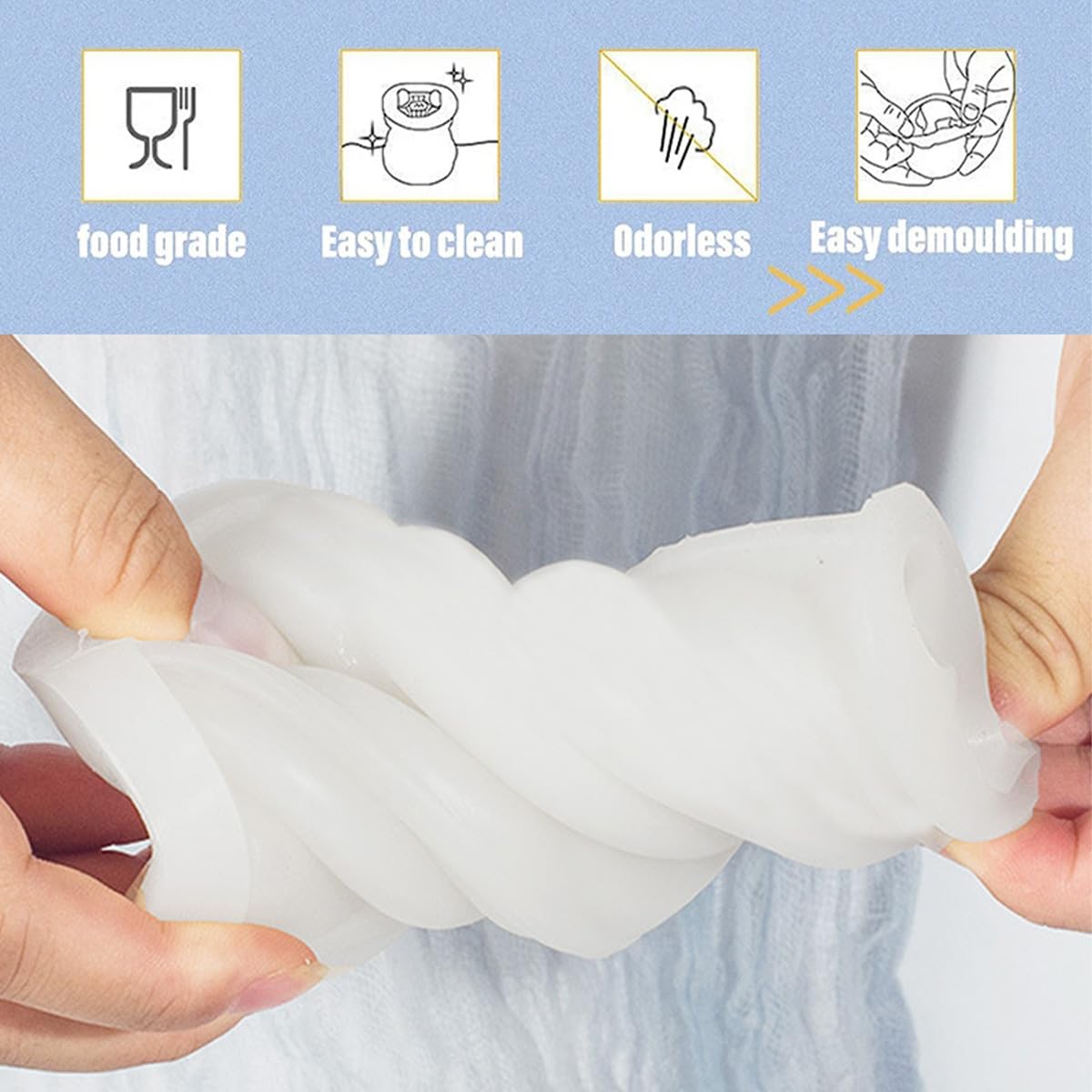 Cupcake Shape Soap Mold Ice Cream Shape Silicone Mold Resin Candle Mould Ice-Cream Cone Candles Molds Cupcake Swirl 3D Silicone Soap Mould for DIY Dessert Candle Wax Resin Clay Craft AddLotLot