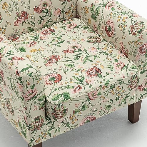 Container Furniture Direct Contemporary Accent Arm Chair with Birch Wood Frame and Velvet Upholstery, Armchair for Office and Living Room Decor, Removable Cushions, 04 Printed Fabric Container Furniture Direct