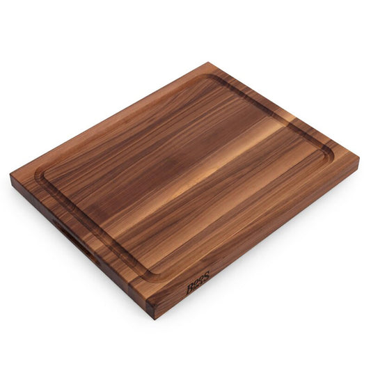 John Boos Boos Block Professional Collection Large Reversible Wood BBQ Cutting Board with Juice Groove, 1.5-Inch Thickness, 17" x 21" x 1 1/2", Walnut