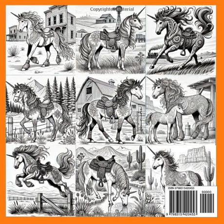 Wild West Unicorns: Magical Unicorn Coloring Book, Relaxation for Adults, Teens, Seniors, and Everybody Else! WoodArtSupply