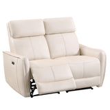 ANJ Power Reclining Loveseat, 2 Seater PU Leather Recliner Sofa with USB & Type-C Ports, Small Space Modern Couch with Adjustable Backrest and Footrest for Living Room Bedroom ANJ