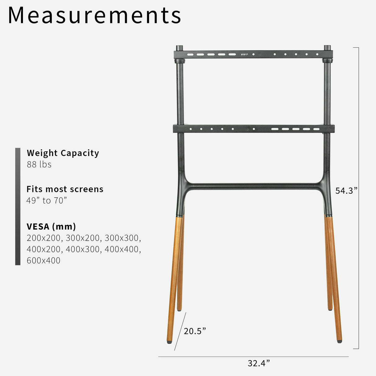 VIVO Artistic Easel 49 to 70 inch LED LCD Screen, Studio TV Display Stand, Adjustable TV Mount with 4 Legs STAND-TV70A VIVO