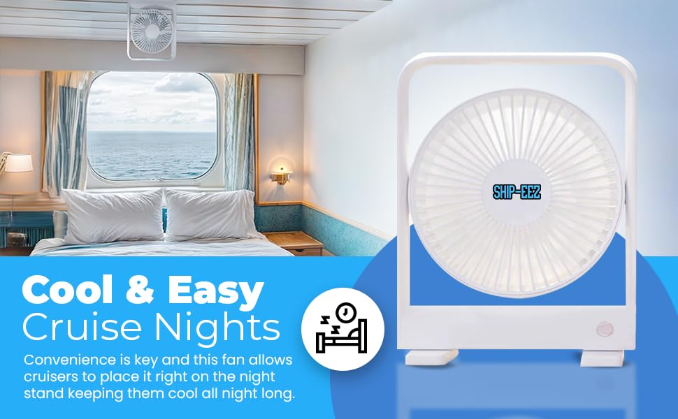 SAILPAK Ship-EEZ Cruise Ship Approved Fan, Magnetically Hangs from Stateroom Ceilings and Walls, The Original Cruise Fan SAILPAK
