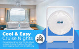 SAILPAK Ship-EEZ Cruise Ship Approved Fan, Magnetically Hangs from Stateroom Ceilings and Walls, The Original Cruise Fan SAILPAK