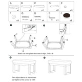CangLong 27 Inch Wide Ottoman Bench, Rectangle Footstool with Linen Look Fabric and Wood Leg for Entryway, Bedroom & Living Room, Beige CangLong