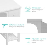 Lufeiya White Small Desk with Fabric Drawers, 47 Inch Computer Desk for Small Space Home Office, Modern Simple Study Writing Table PC Desks, White Lufeiya