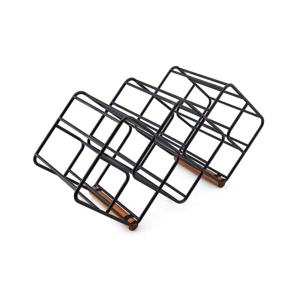Gourmet Basics by Mikasa 12-Bottle Metal Stackable Wine Storage Rack, Antique Black Gourmet Basics by Mikasa