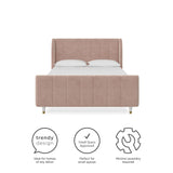 Little Seeds Valentina Kids' Full Upholstered Bed, Pink Velvet Little Seeds