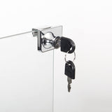 Shengrunner Frameless Glass Display Cabinet, Curio Cabinet with Lock and Glass Door, Floor Standing Showcase Display Shelf for Collectibles, Legos, Figures, Plants Shengrunner