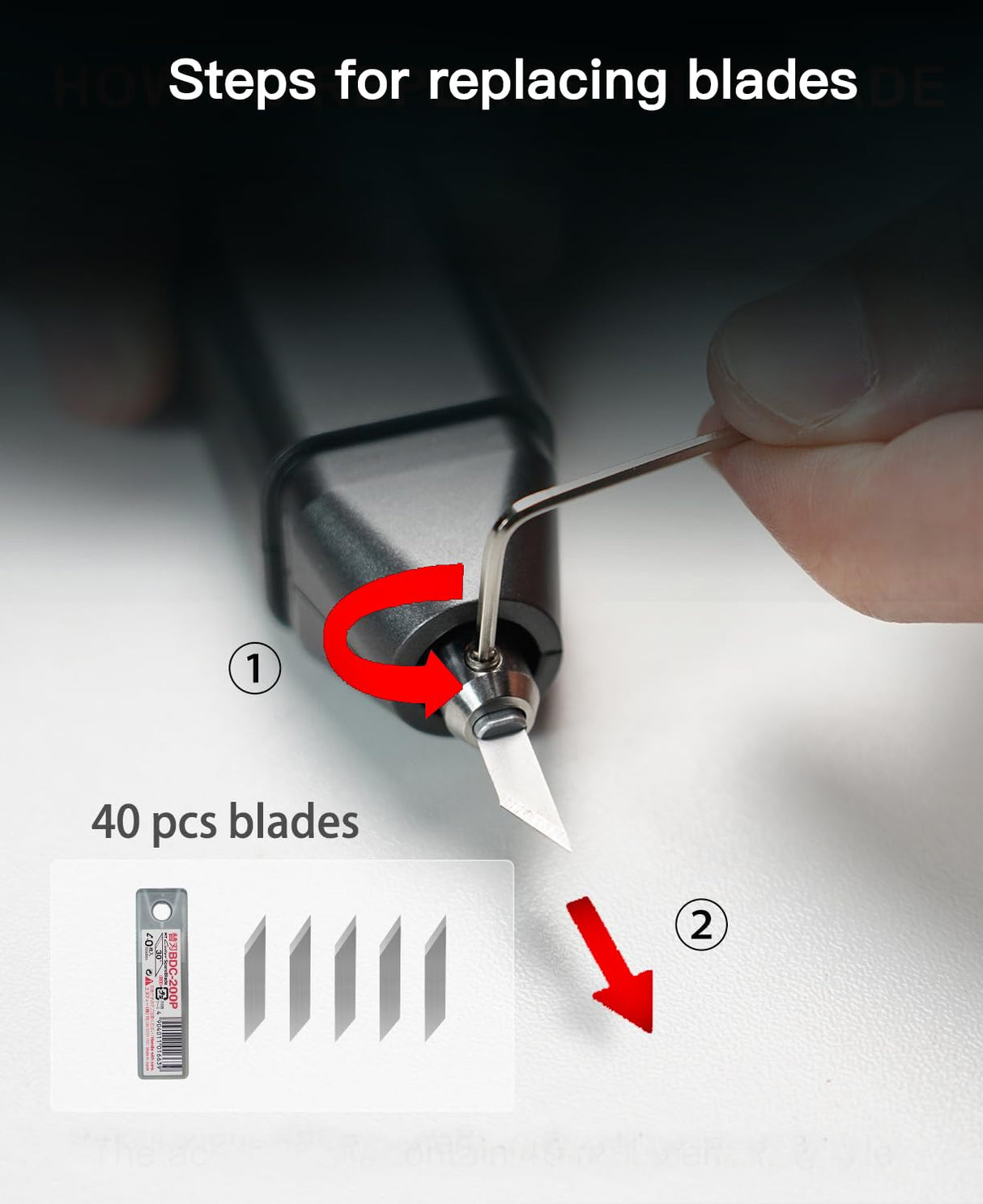 Handheld Ultrasonic Cutter,40pcs Replacement Blades,Multifunctional Plastic Cutting Tool Kit with Adjustable Power and Charger(No Battery) Generic