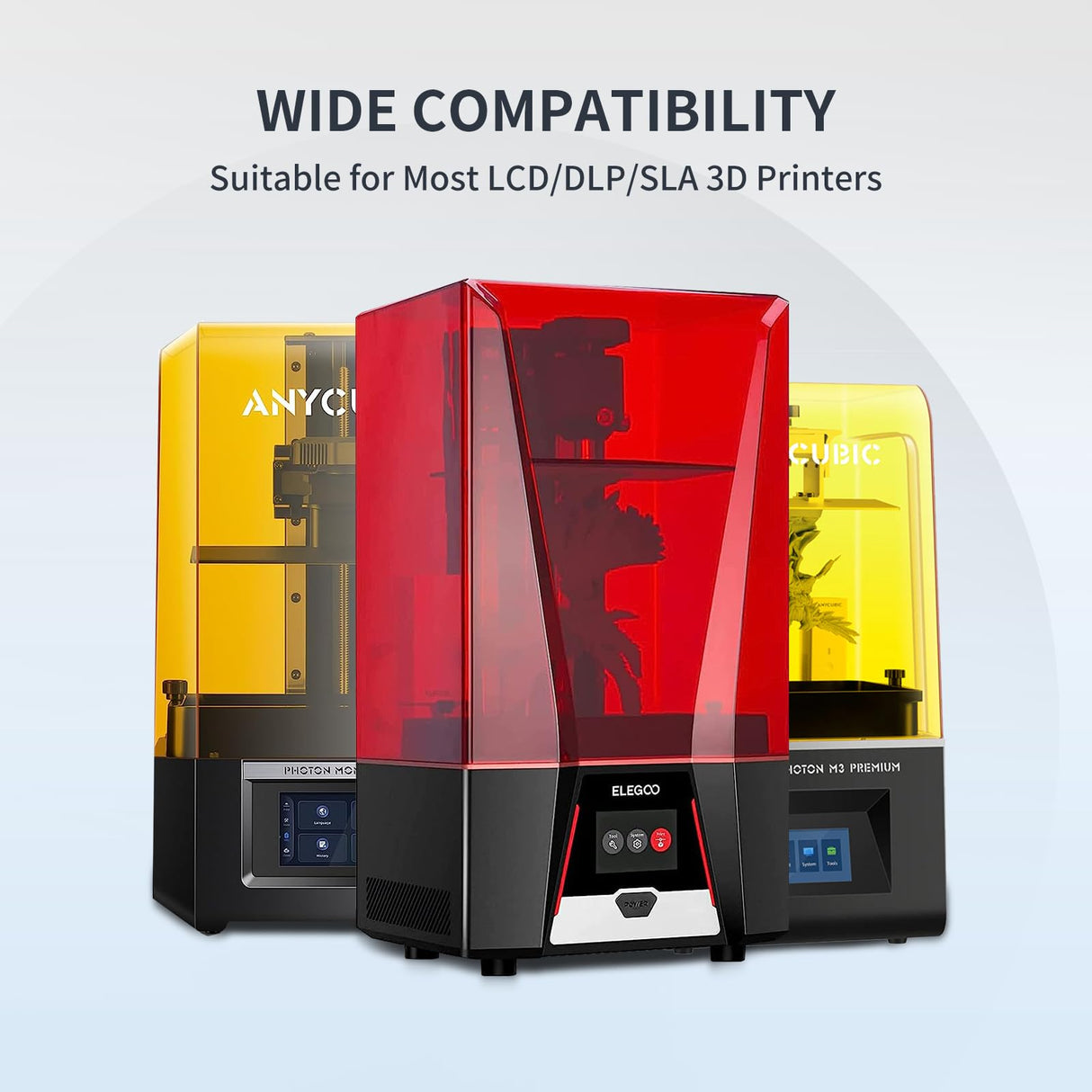 YOUSU Water-Washable Low Odor LCD 3D Printer Resin UV-Curing 405nm 3D Resin Suitable for Mono Screen and RGB Screen High Resolution 3D Printing Liquid Gray Color 1000g Yousu