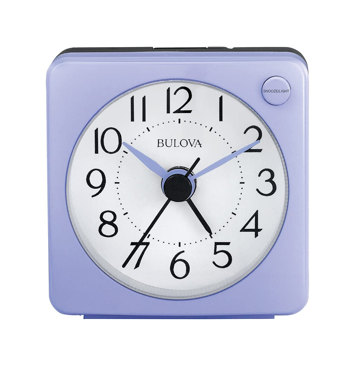 Bulova Clocks B1876 Ultra Small Travel Alarm with Snooze and Light, No Ticking, Violet Bulova