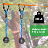 BeneLabel Playground Equipment, Ninja Obstacle Course for Kids 2pc, Hanging Obstacles with 2 Triangle Safety carabiners, Plastic Ball Grip, Monkey Bars for Kids BeneLabel