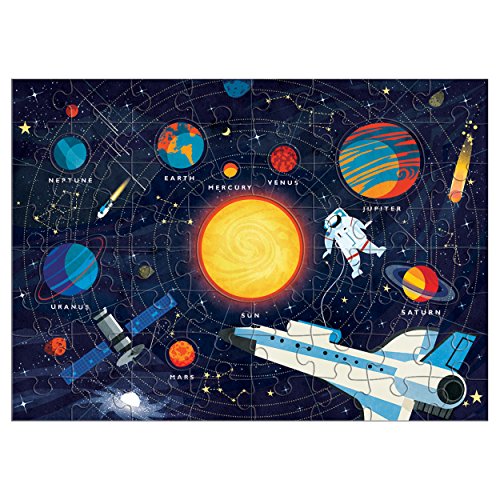 Mudpuppy Solar System – 70 Piece Jigsaw Puzzle with Planet Shaped Pieces Featuring Planets Constellations And Other Fun Space Themed Objects Mudpuppy