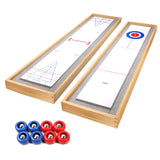 GSE 2-in-1 Solid Wood Mini Shuffleboard and Curling Tabletop Game Board Set with 8 Rollers Gifts for Kids and Adults GSE Games & Sports Expert