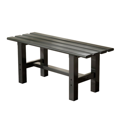 TECSPACE 35 Inches Aluminum Outdoor Weatherproof Bench Backless, 330 LBS Bearing Capacity Garden Porch Bench, Black TECSPACE