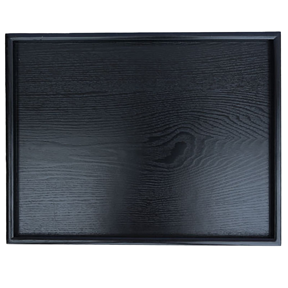 16 x 11 Inches Extra Large Solid Wood Serving Tray Tea Coffee Table Tray Snack Food Meals Serving Plate Kitchen Party Bar Server Breakfast Tray with Raised Edges Black Ottoman Tray Rectangle XKXKKE
