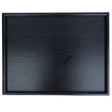 16 x 11 Inches Extra Large Solid Wood Serving Tray Tea Coffee Table Tray Snack Food Meals Serving Plate Kitchen Party Bar Server Breakfast Tray with Raised Edges Black Ottoman Tray Rectangle XKXKKE