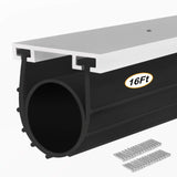 Garage Door Seals Bottom Rubber with Pre-drilled Aluminum Track Retainer Base Kit,Heavy-Duty U Shape + O Ring Combination Weather Stripping Sesl Kit for Garage Door (16 Ft) Storystore