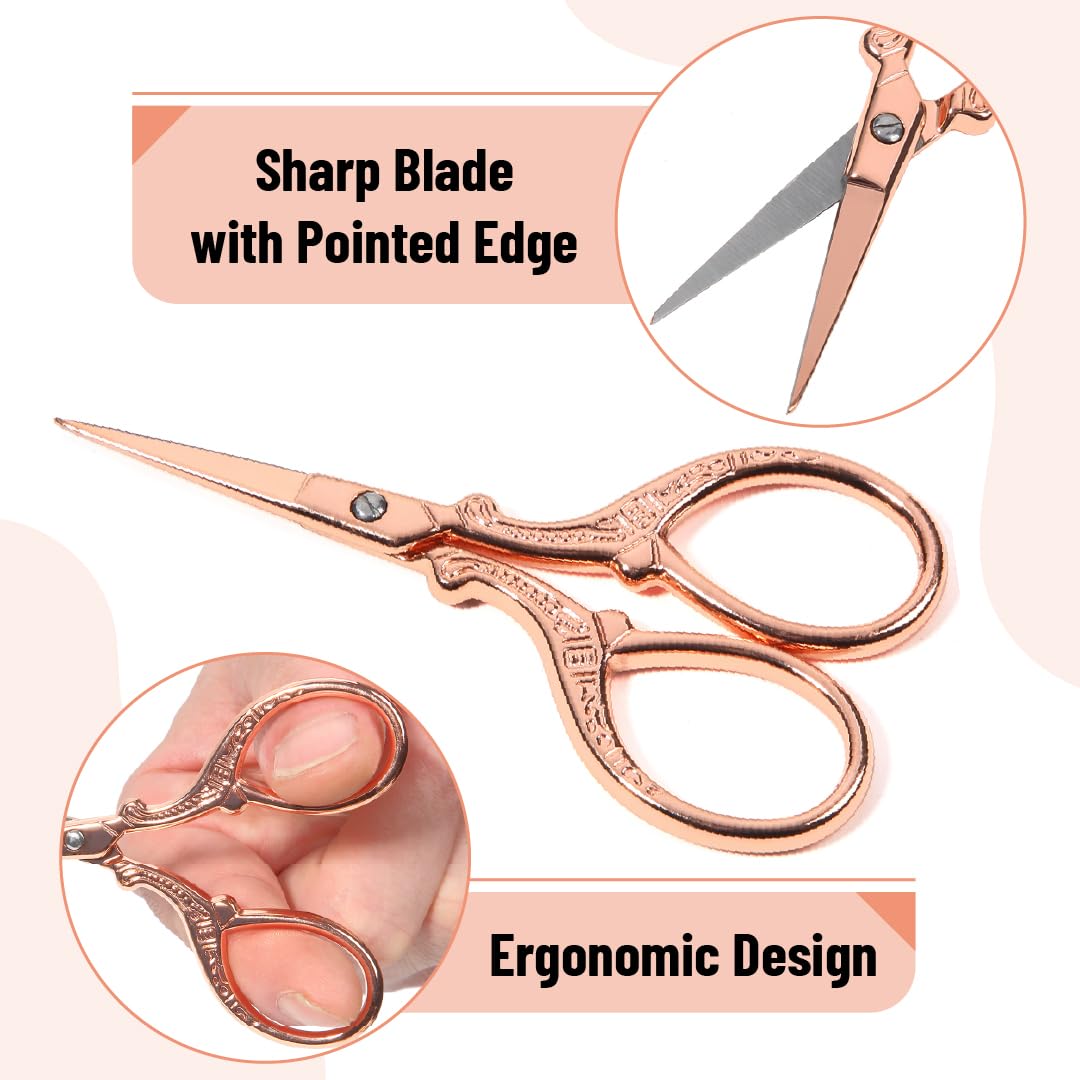 Mr. Pen- Fabric Scissors and Embroidery Scissors Set, 8.5" & 3.5", Stainless Steel, Rose Gold Premium Tailor Scissors, Sewing Scissors for Fabric Cutting, Fabric Shears, Heavy Duty Scissors Heavy Duty Mr. Pen