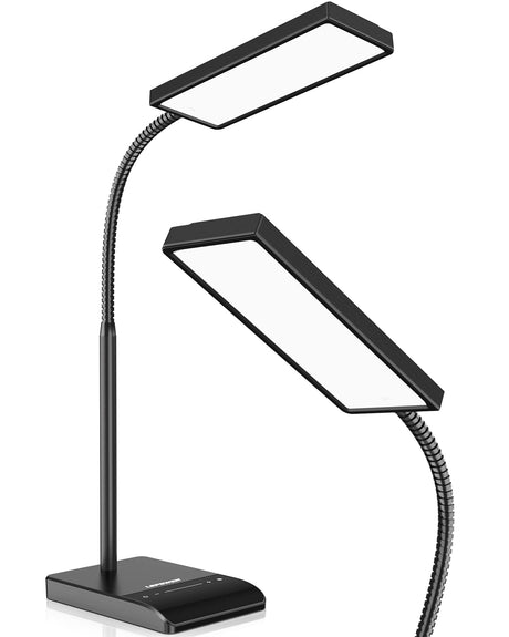 LEPOWER Desk Lamp, 800LM LED Desk Lamp for Home Office, 12W Reading Lamp for Desk, Eye-Caring Light, Touch Table Lamp, Gooseneck Lamp, 50 Lighting Modes, Bright Desk Lamps for Bedroom, Study (Black) LEPOWER