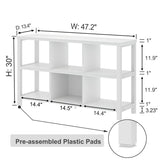 FOLUBAN Horizontal Bookshelf, 6 Cube Storage Organizer with Shelf, Modern Wood and Metal Cubby Bookcase for Bedroom Living Room, White Oak, 47 Inch FOLUBAN