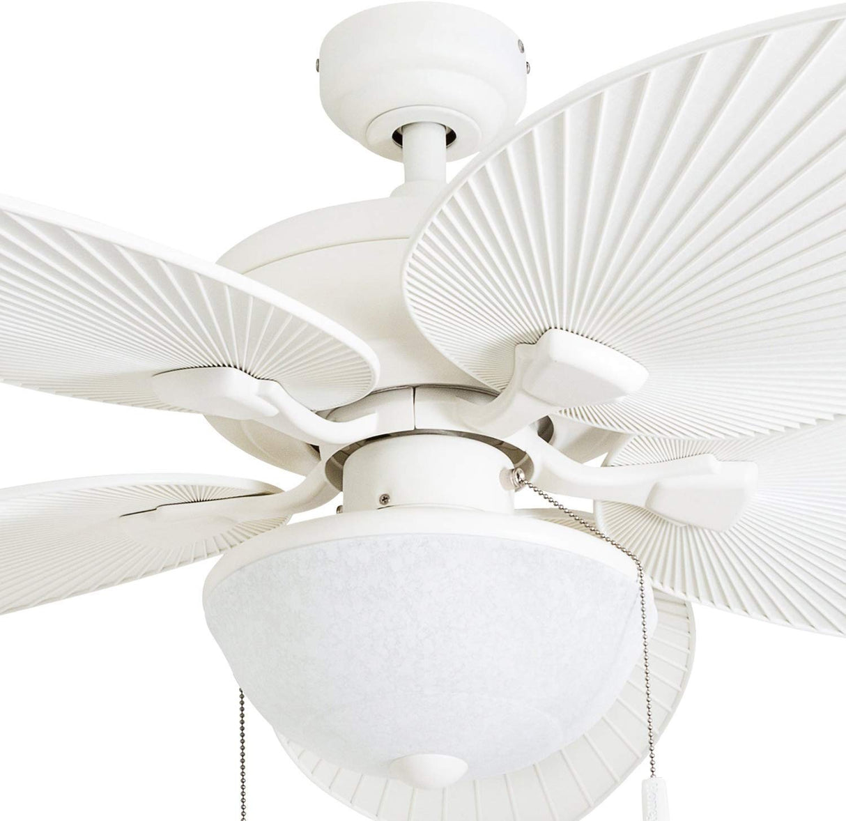 Honeywell Ceiling Fans Inland Breeze, 52 Inch Tropical Indoor Outdoor Ceiling Fan with Light, Pull Chain, Three Mount Options, Weather Resistant Blades - 50511-01 (White) Honeywell Ceiling Fans