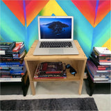 Bamboo Stackable End Table Nightstand - Living Room Small Side Table – Modern Wood Bedside Tables for Bedroom with Open Storage Record-Happy