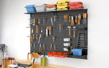 WALMANN 113 PCS Pegboard Wall Organizer Kit with Pegboard Hooks, Bins, Shelves, Pegboard Tools Storage System for Garage, Workbench, Modular Peg Board Tool Organizer Board with Hooks(Black) WALMANN
