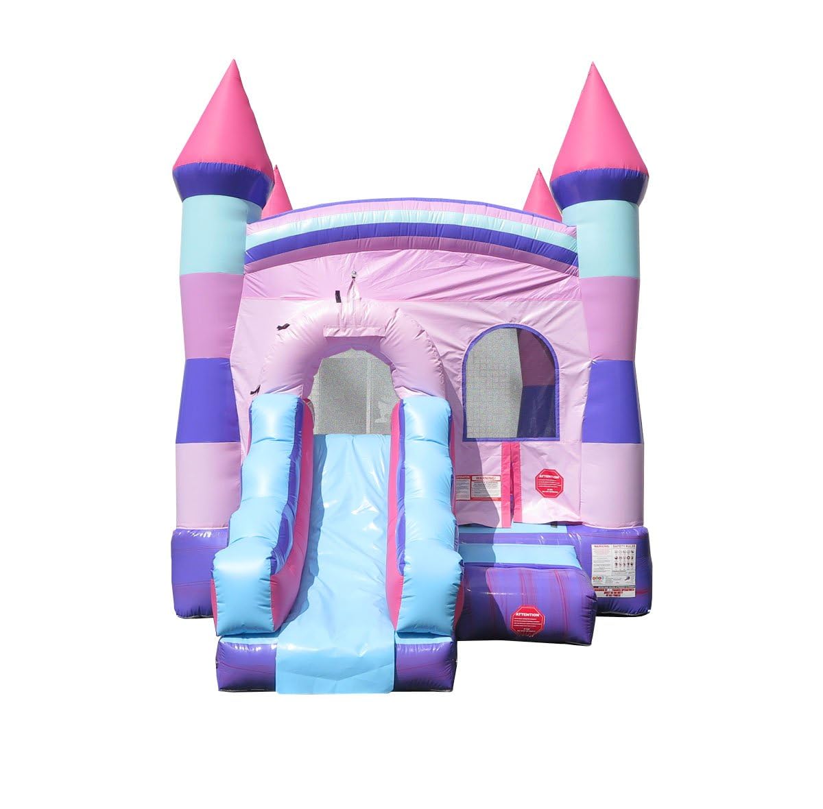 Crossover Inflatable Bounce House with Slide for Kids, Wet Dry Bouncy Jump Castle, Outdoor Backyard Jumping Bouncer, Built-in Water Misting System, with Blower, 12 x 12 x 18 Ft, Pink Pogo Bounce House