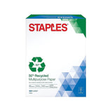 Staples 50 Percent Recycled Multipurpose Paper, 8 1/2" x 11", Ream STAPLES