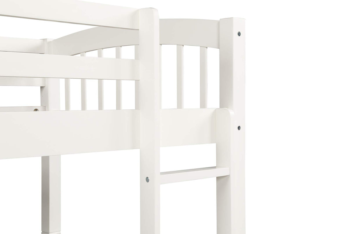 Harper&Bright Designs Twin Over Twin Bunk Bed with Safety Rail, Ladder, White Twin Trundle Bed with 3 Drawers for Kids, Teens Bedroom, Guest Room Furniture Harper & Bright Designs