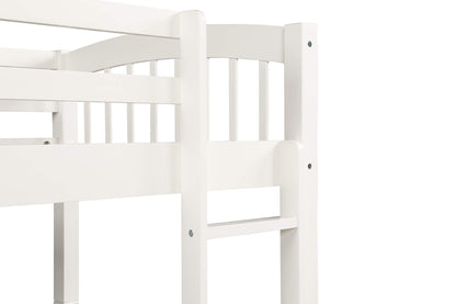 Harper&Bright Designs Twin Over Twin Bunk Bed with Safety Rail, Ladder, White Twin Trundle Bed with 3 Drawers for Kids, Teens Bedroom, Guest Room Furniture