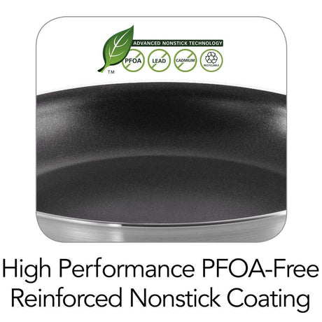 Tramontina Professional 10-Inch Non Stick Frying Pan, Heavy-Gauge Aluminum Skillet with Reinforced Nonstick Coating, Red Handle, Dishwasher and Oven Safe Tramontina