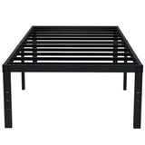 EMODA 18 Inch Twin Bed Frame No Box Spring Needed, Heavy Duty Tall Metal Twin Platform Bed Frames with Large Storage Space, Noise Free, Easy Assembly, Black EMODA