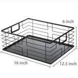 TOPZEA Black Metal Food Storage Basket for Pantry Organization, Large Steel Wire Farmhouse Basket Organizer Bin with Handles for Organizing Bathroom, Kitchen, Shelf, Cabinet, 16"x 12.5"x 6" TOPZEA