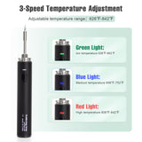 Cordless Soldering Iron Kit, 1200mAh USB Rechargeable Soldering Iron, 3 Temperature Adjustable Wireless Soldering Iron for Small Soldering Projects, Home Appliance Repair, DIY ELMCONFIG