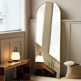 AyeWish Floor Mirror, Full Length Mirror, Arched Mirror, Standing Mirror, Tall Mirror, Wall Mounted, FreeStanding, Large Mirror, 58"×18", Aluminum Frame - Gold AyeWish