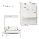SOFTSEA Murphy Bed with Desk Full Size, 61.5 inch Foldable Wall Bed for Guest Room Study Room Bedroom Apartment, Home Office Wood Murphy Cabinet Bed, White SOFTSEA