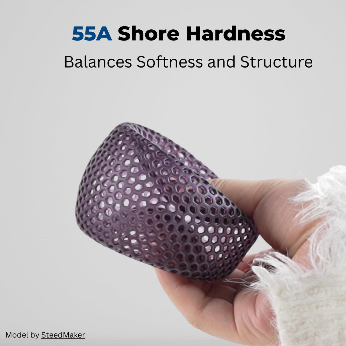 Siraya Tech Rebound 55A Black – Fast-Rebound 3D Printing Resin, High Elasticity, 55A Shore Hardness, Flexible & Shock-Absorbing – for Prototyping, Industrial & Consumer Applications (1kg) Siraya Tech