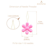 BEADNOVA Embroidery Needle Threader Tool 5pcs Plastic Flower Head Sewing Machine Needle Threader for Hand Sewing Cross Stitch Craft Knitting Quilting (5pcs, Mix Colors) BEADNOVA