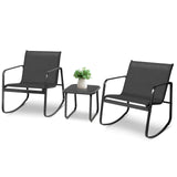 Oakmont 3 Pieces Patio Furniture Set Outdoor Conversation Furniture 2 Chairs with Glass Top Coffee Table Sets Beige Cushions Backyard, Pool, Garden Oakmont