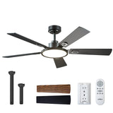 addlon Ceiling Fans with Lights, 52 inch Black Ceiling fan with Light and Remote Control, Reversible, 3CCT, Dimmable, Noiseless, Ceiling Fan for Bedroom, Farmhouse, living room, Indoor/Outdoor Use addlon