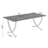 Tribesigns Executive Desk, 63” W x 31.5” D Large Office Desk, Modern Computer Desk Conference Table Meeting Room Table, Business Furniture for Home Office, Gray and White Tribesigns