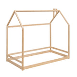 Montessori Twin House Bed with Roof for Kids - Natural Wooden Floor Bed by Harper & Bright Designs Harper & Bright Designs