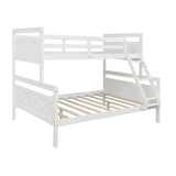 Merax Convertible Twin Over Full Bunk Bed with Ladder and Safety Guardrail in White Merax